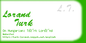 lorand turk business card